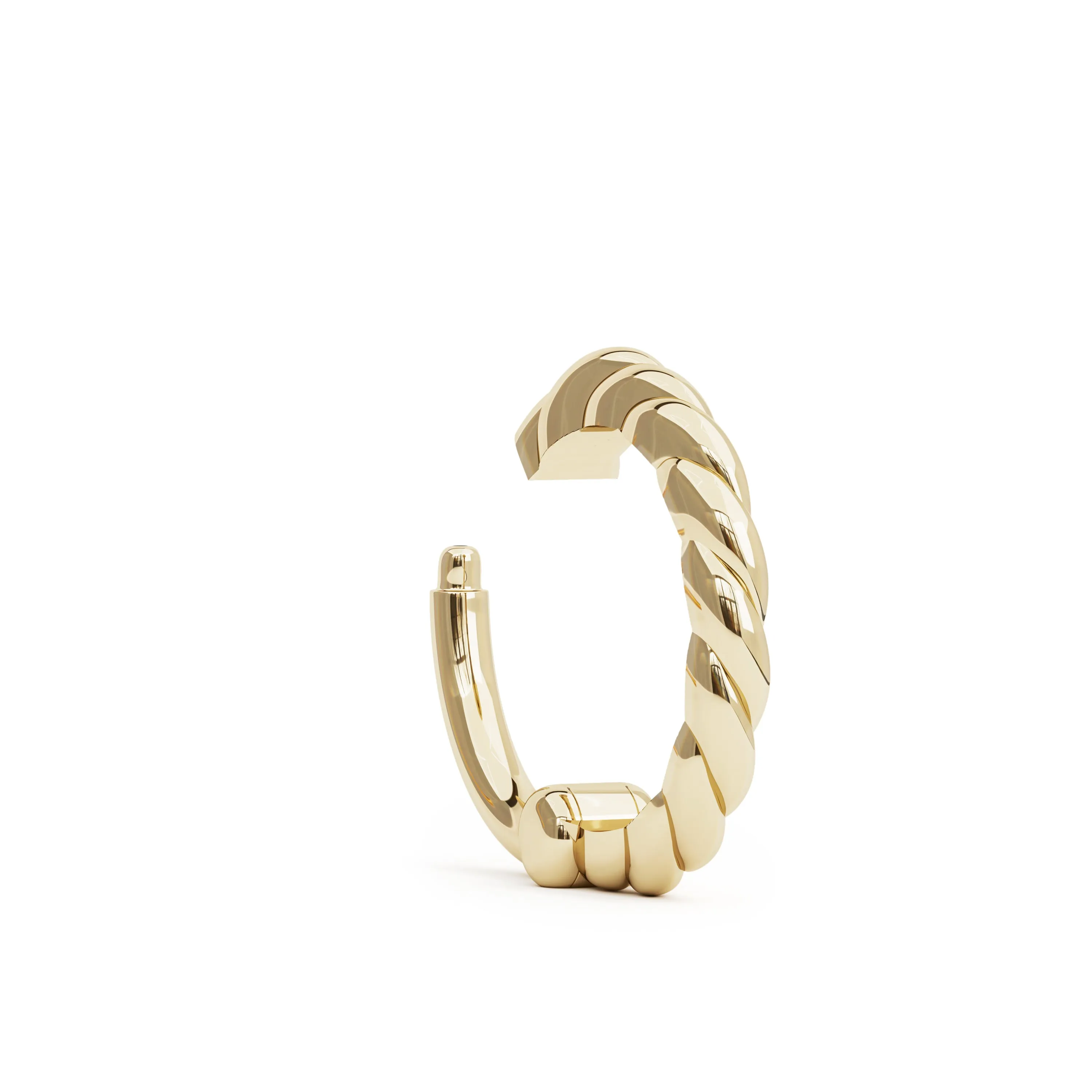 14K Gold Croissant Nose Clicker Hoop