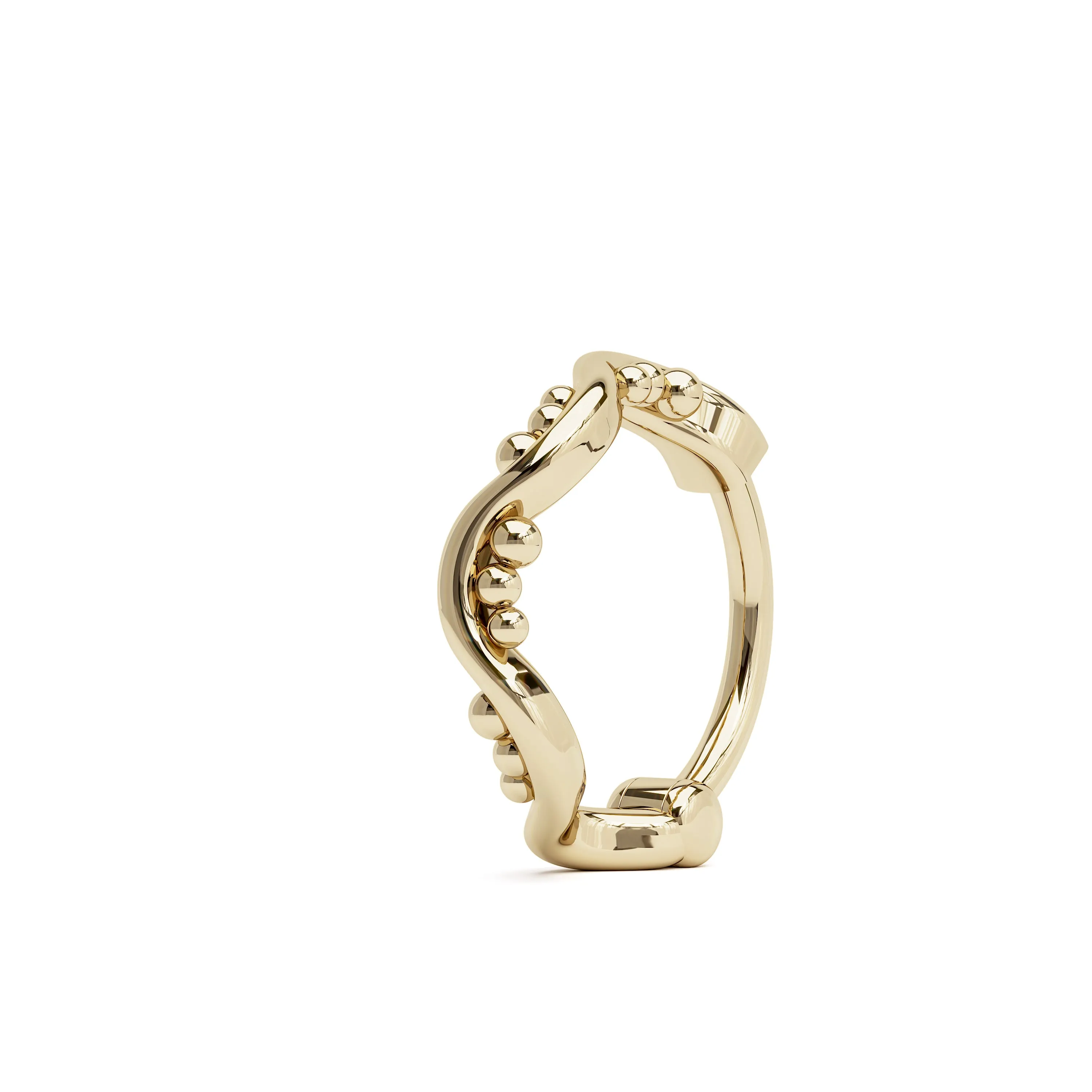 14K Gold Curved Granule Nose Ring