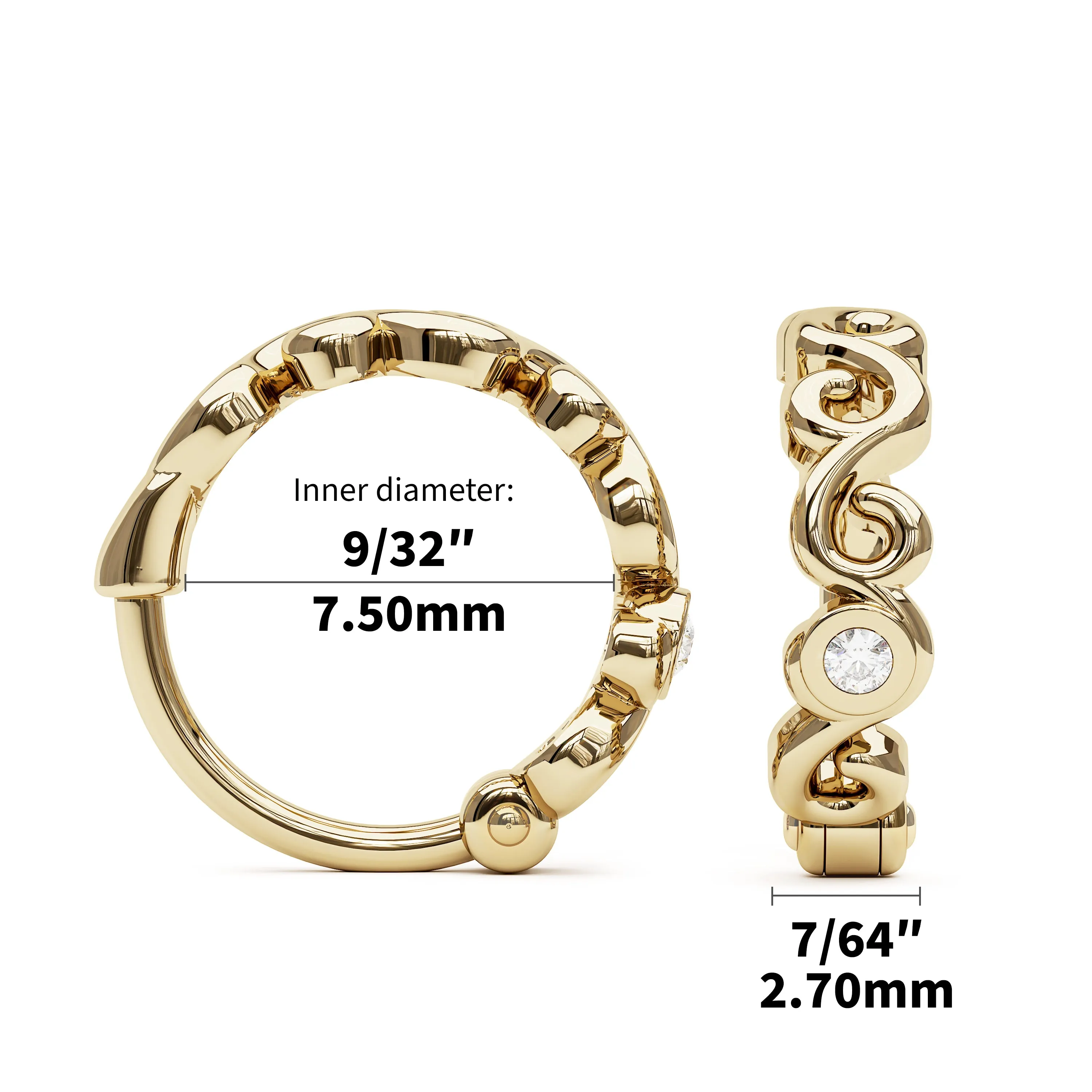 14K Gold Diamond Swirl Nose Ring