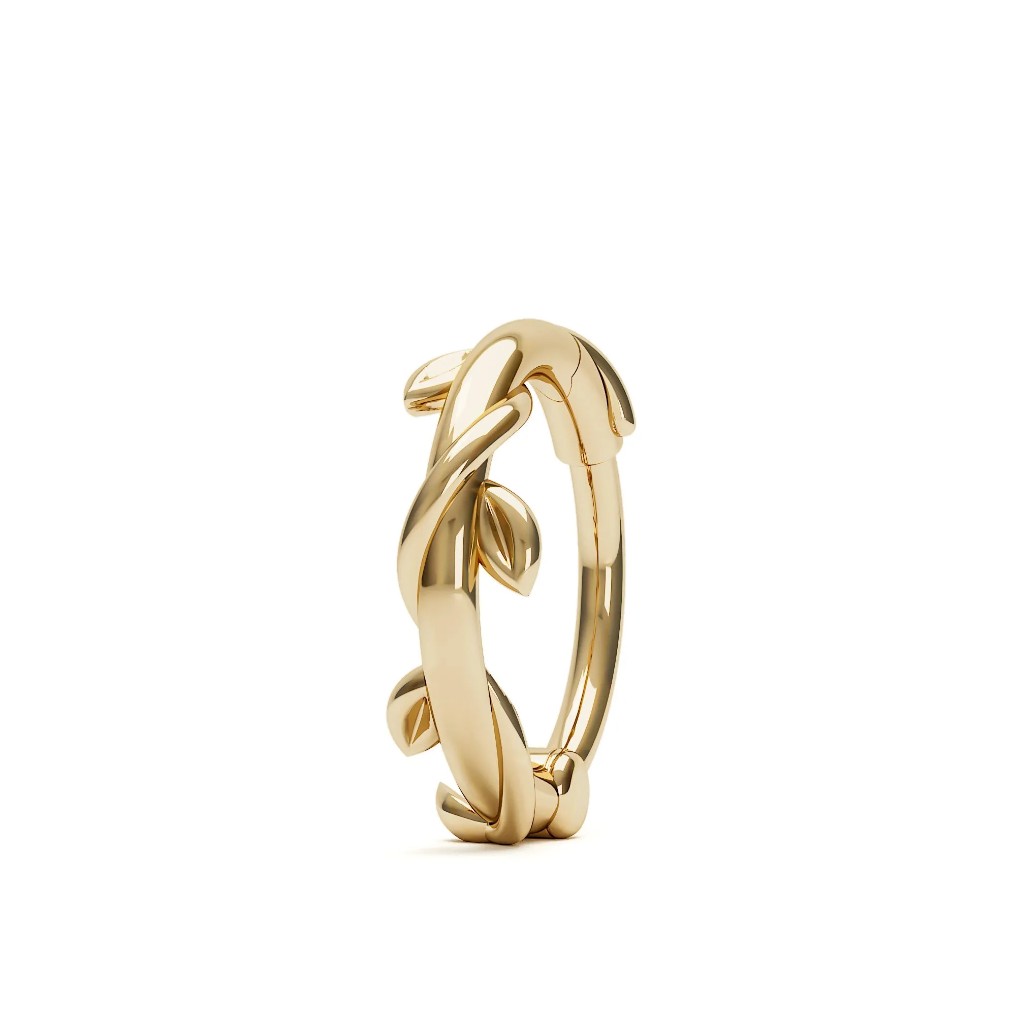 14K Gold Grecian Leaf Nose Hoop