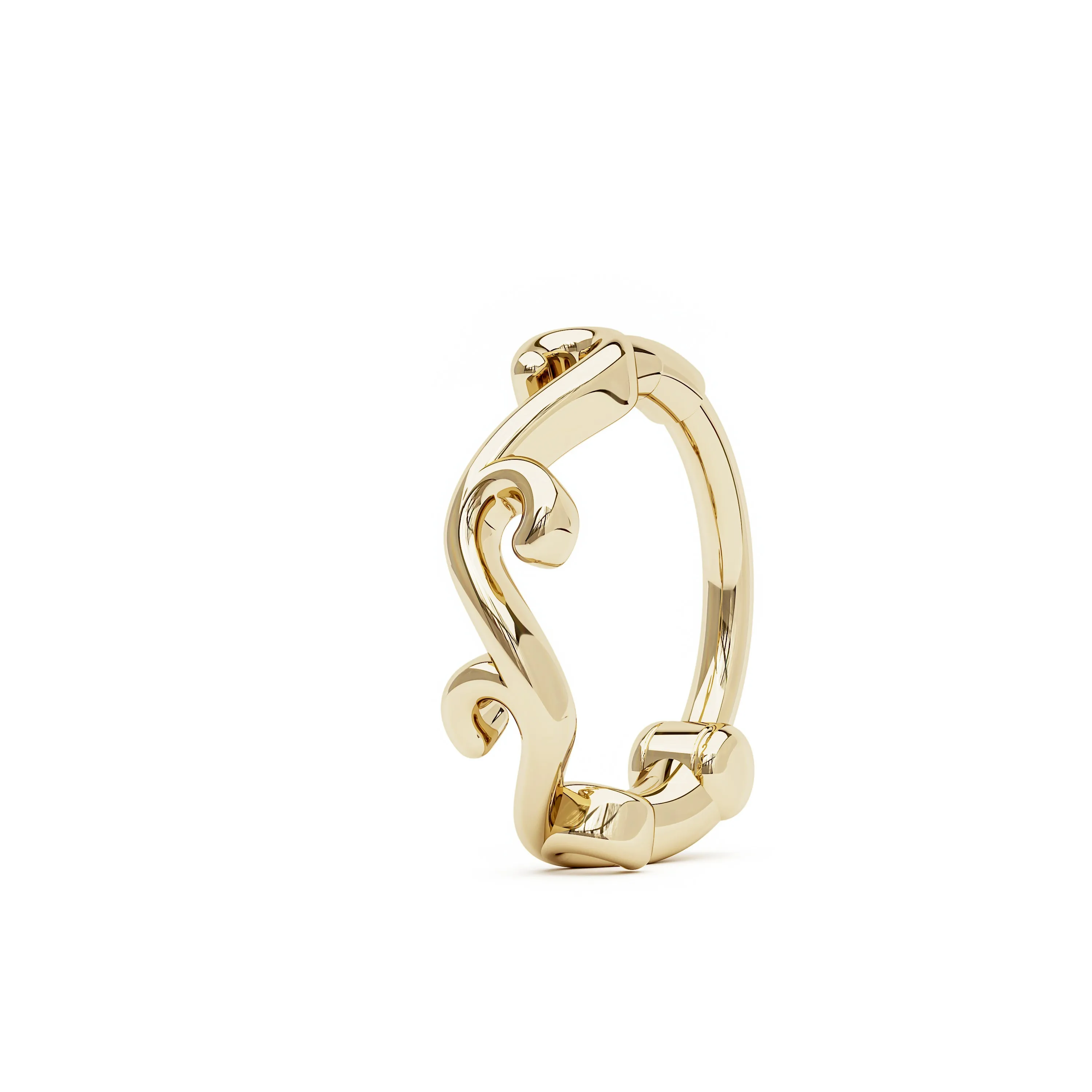 14K Gold Unique Nose Hoop