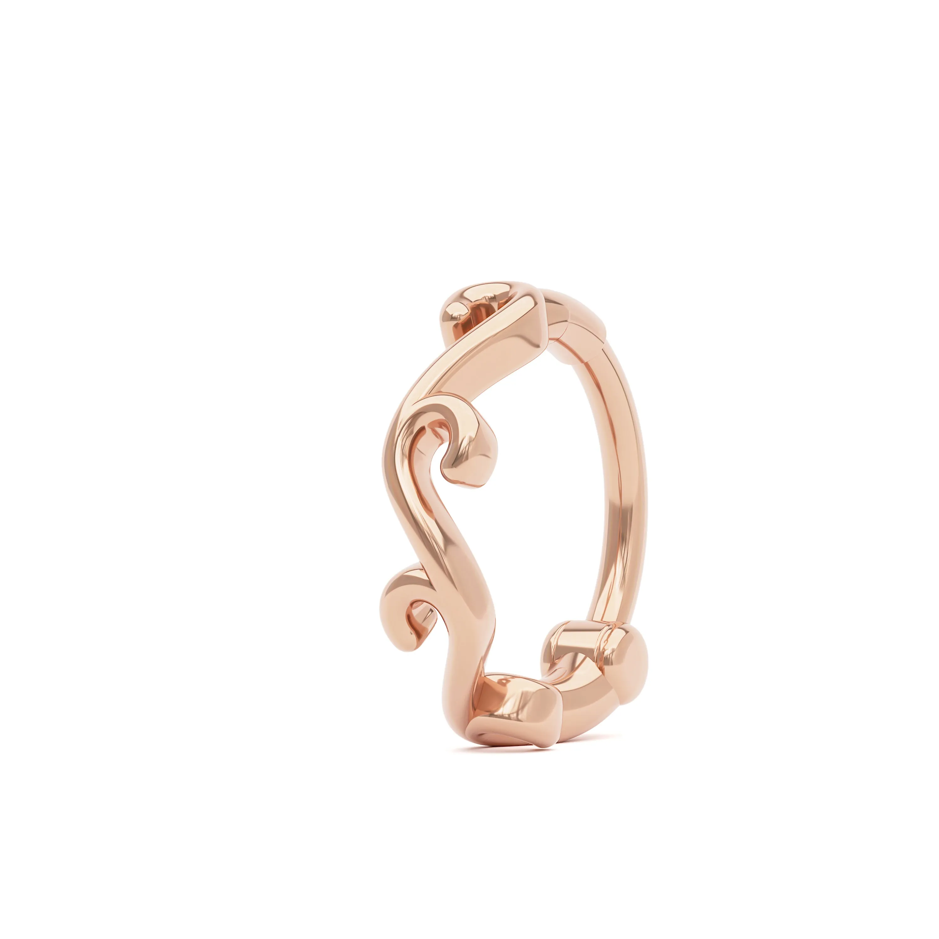 14K Gold Unique Nose Hoop