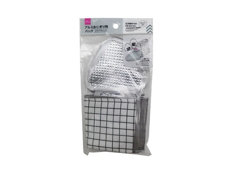 Aluminum Bag for Rice Ball Checkered Graph White