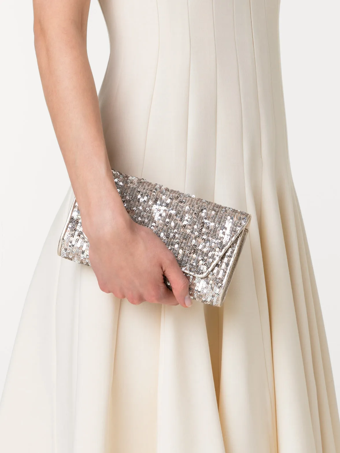 Anouk Mini Clutch in Sequins with Leather Trim