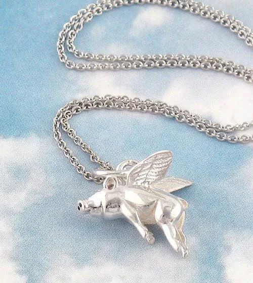 Believe Flying Pig Pendant