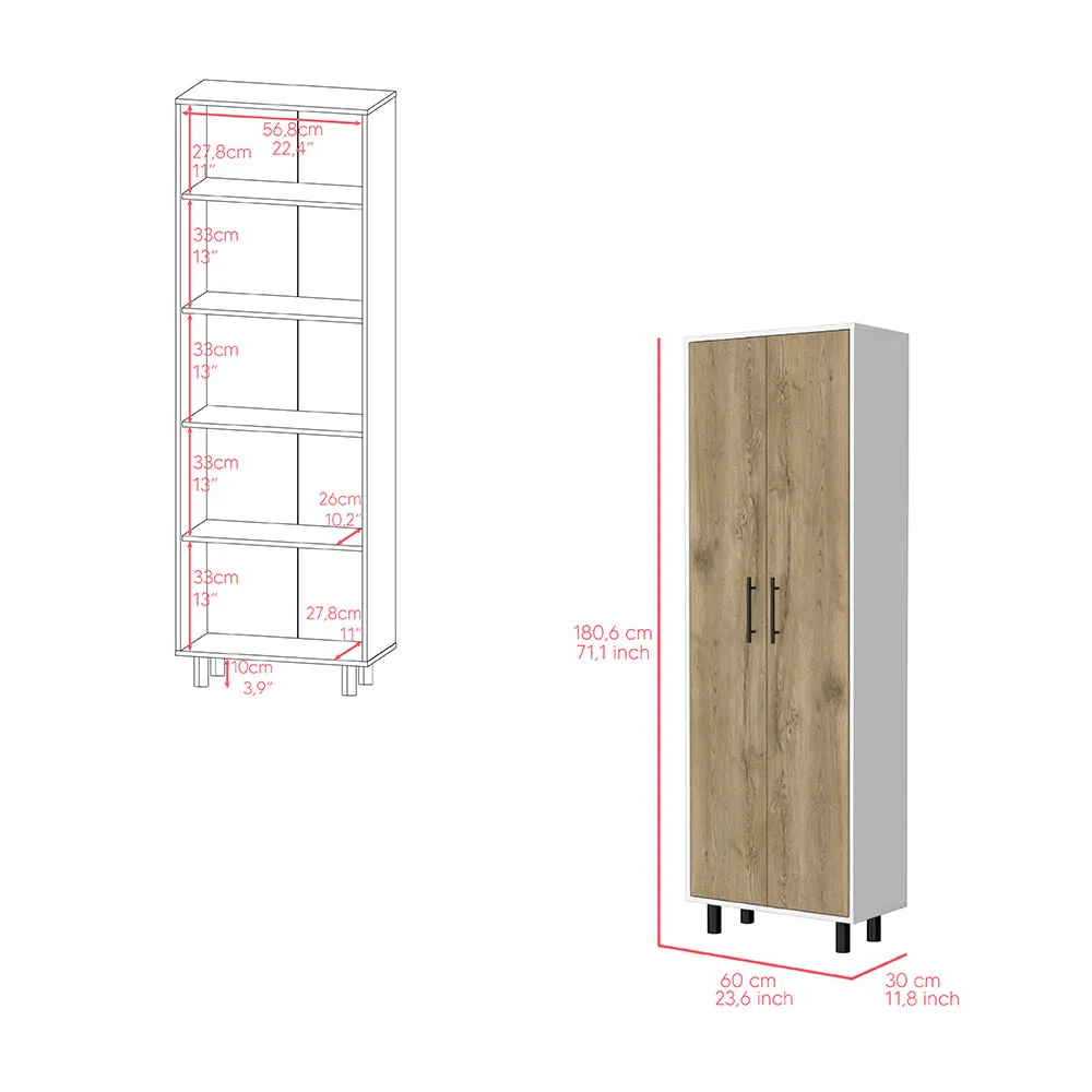 Bowie 2-Piece Kitchen Set White/Light Oak