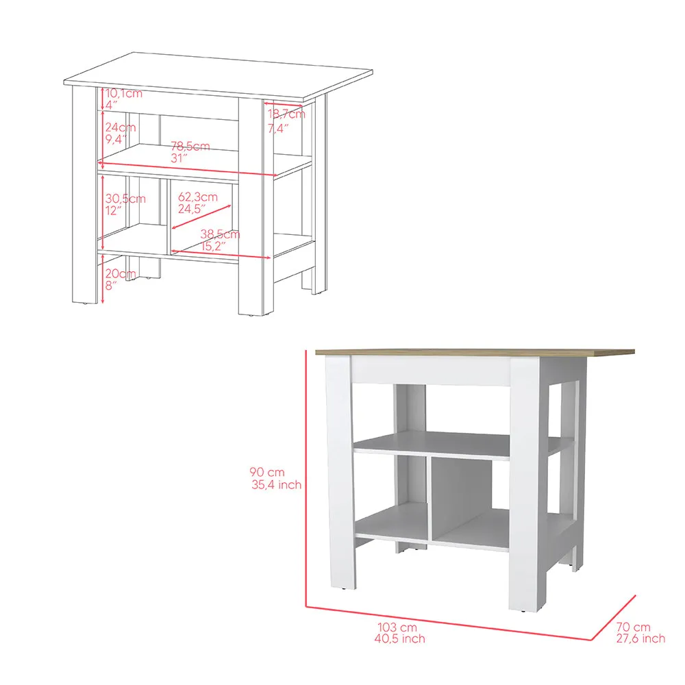 Bowie 2-Piece Kitchen Set White/Light Oak