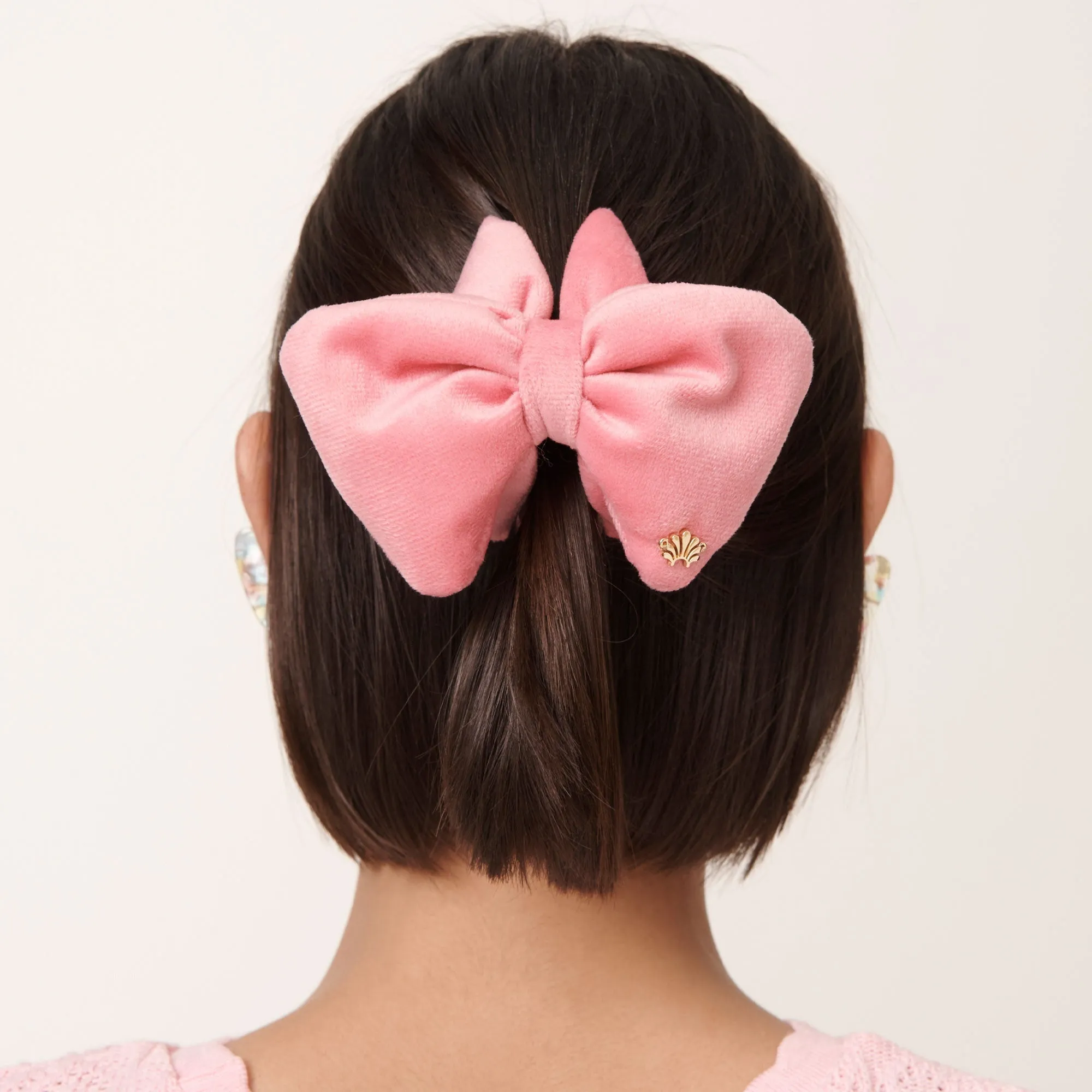 BUBBLEGUM VELVET SIMONE BOW CLIP