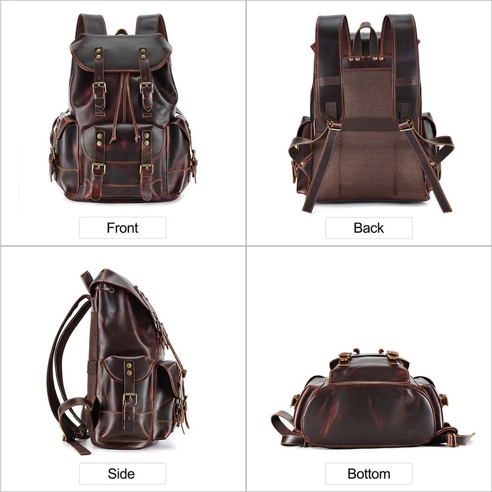 Business Leather Laptop Back Pack Bag