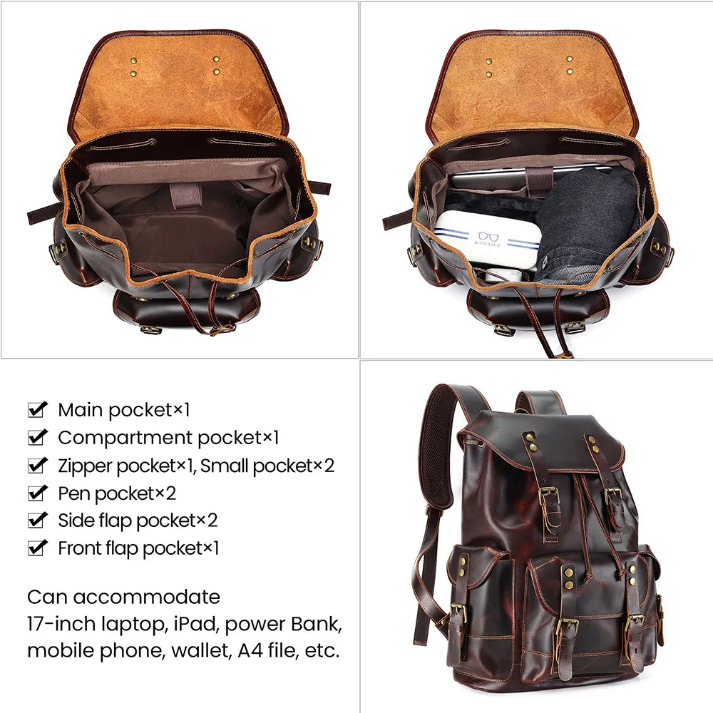 Business Leather Laptop Back Pack Bag