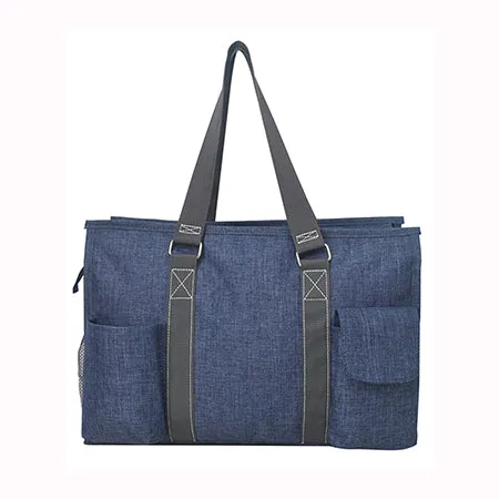 Crosshatch Blue NGIL Zippered Lined Caddy Organizer Tote Bag