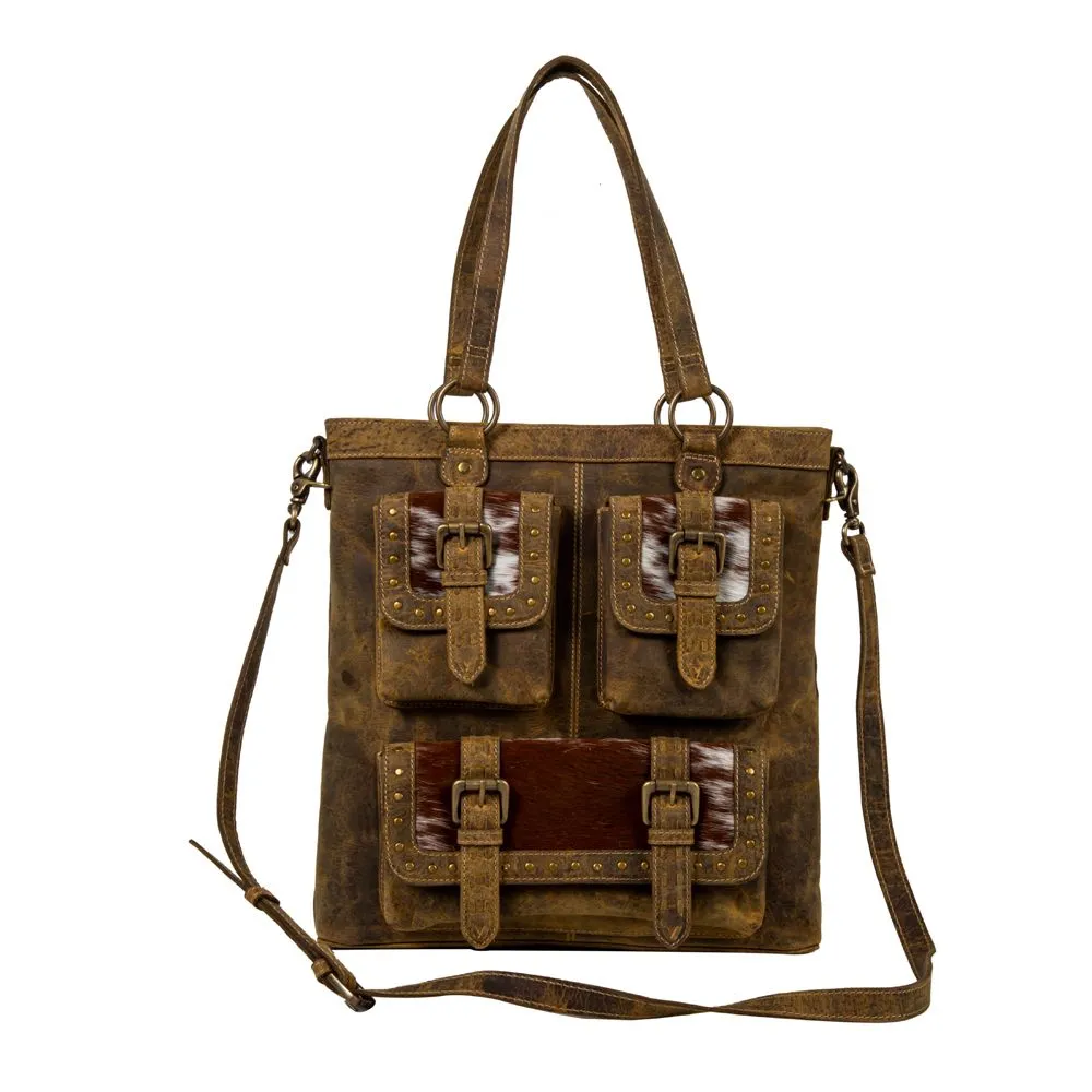 Cube Mesa Pouched Canvas Hair On Bag