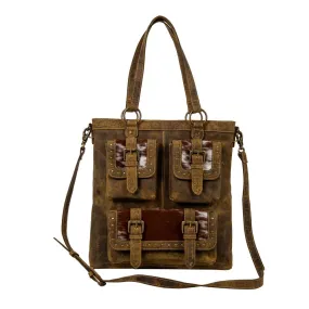 Cube Mesa Pouched Canvas Hair On Bag