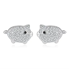 Cute Pig Earrings With Stones