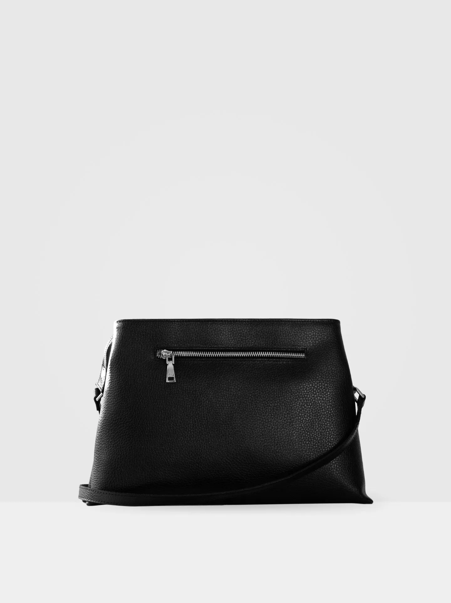 Elm MIRUM Leather Vegan Crossbody Bag | Black & Silver