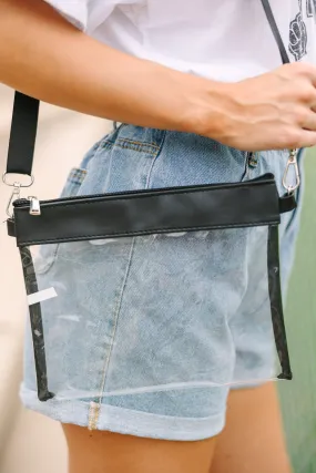 For The Win Black Clear Purse