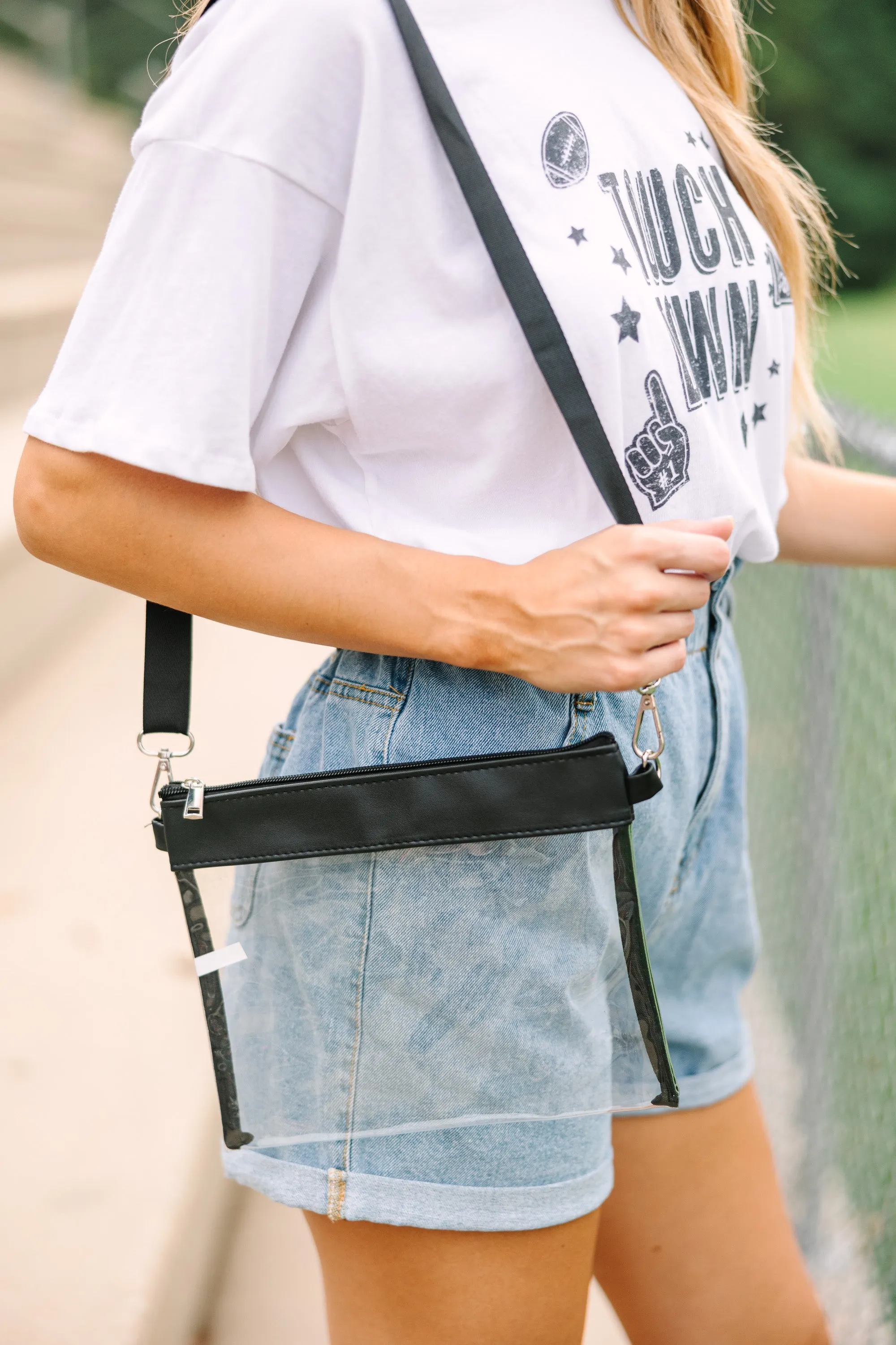 For The Win Black Clear Purse