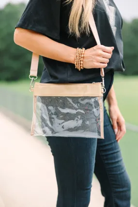 For The Win Gold Clear Purse