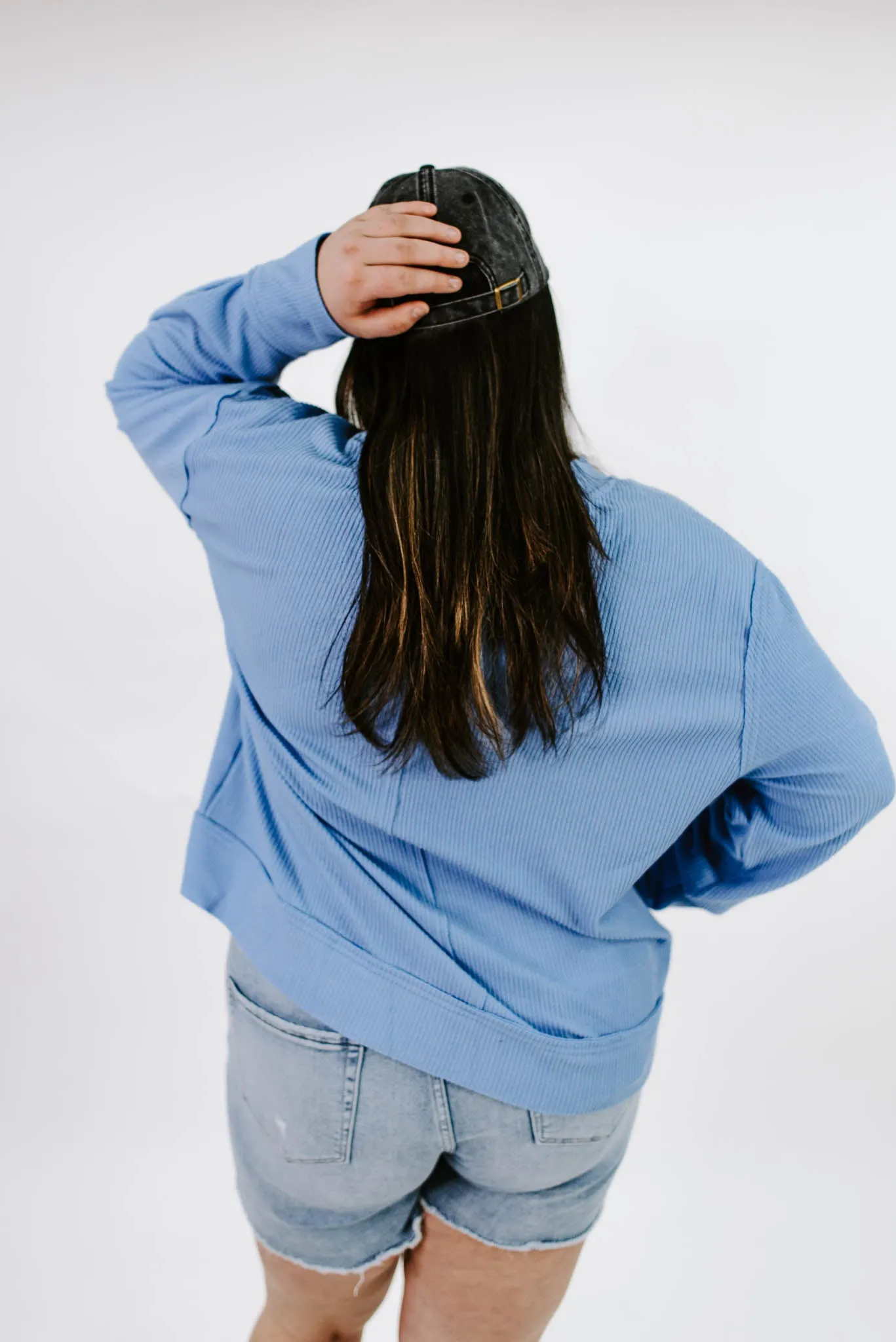 Forever Wandering Curvy Raw Edge Pullover