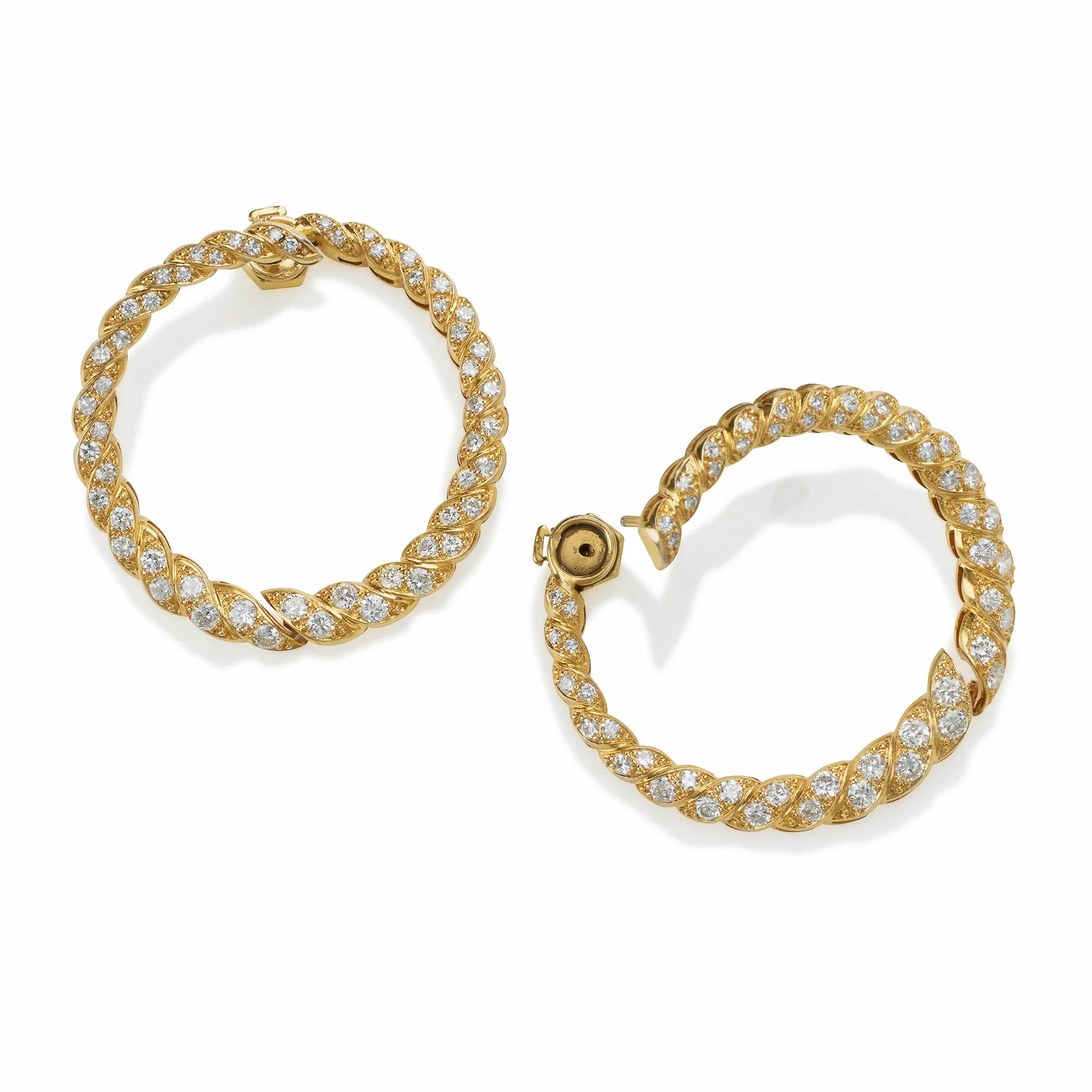 French Diamond Hoop Earrings