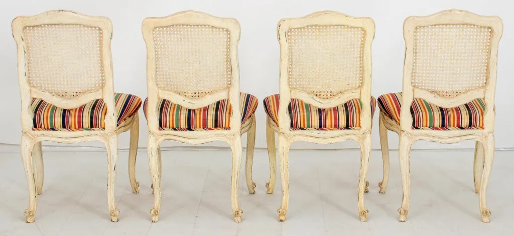 French Provincial Style Dining Chairs, Set of Four