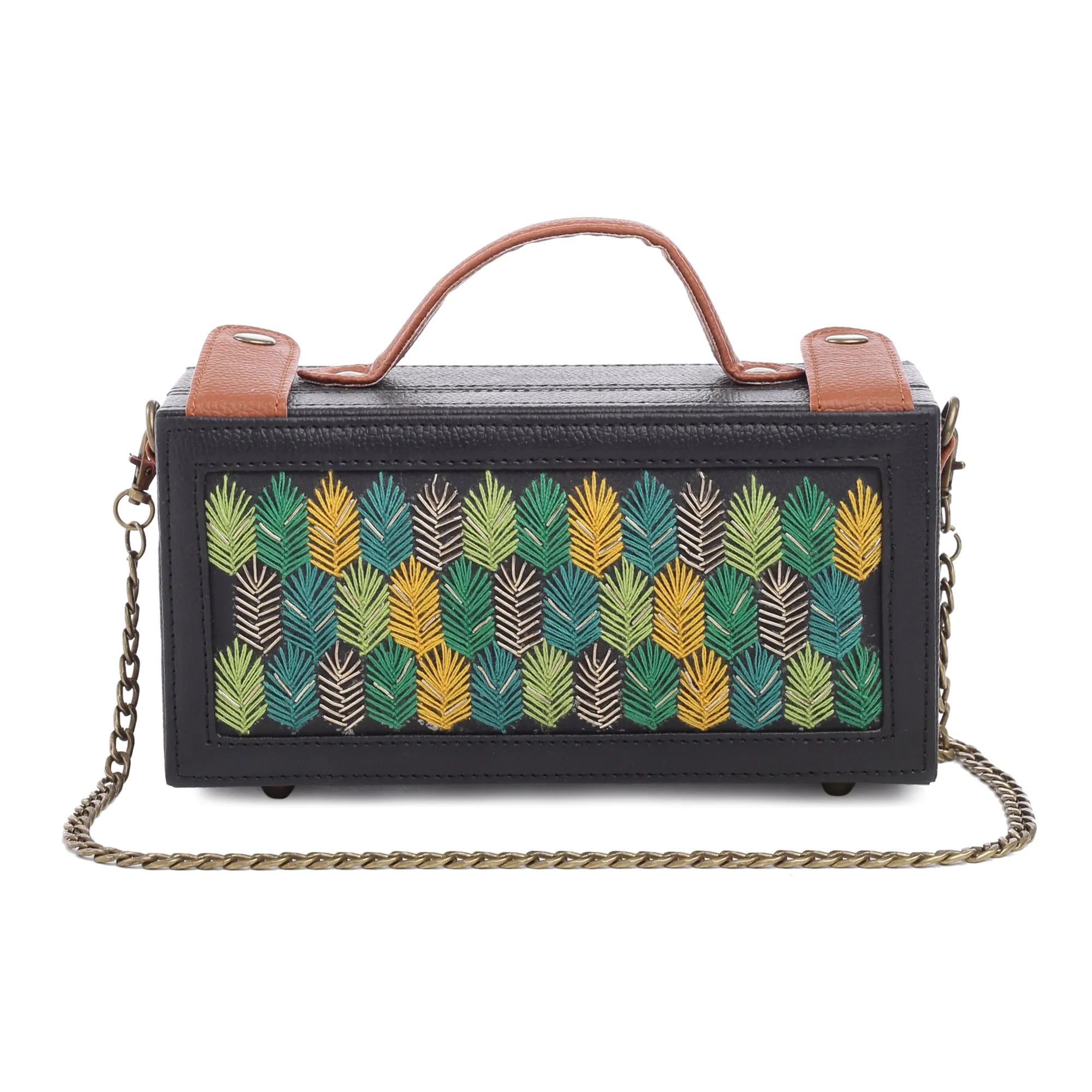 Garden Hand Embroidered crossbody Clutch Bag for women