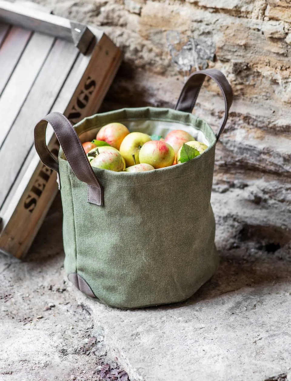 Garden Trading Canvas Storage Bag with Handles in Khaki