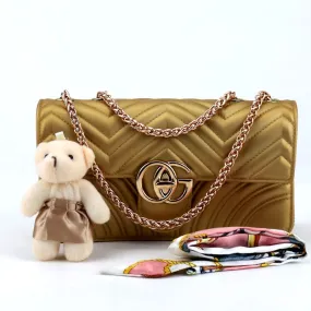 Girls Jelly Bag with Teddy Bear Hanging Chain Shoulder Bag