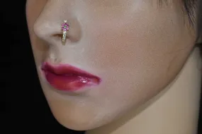 Gold Finish Flower shaped  Diamond Nose pin