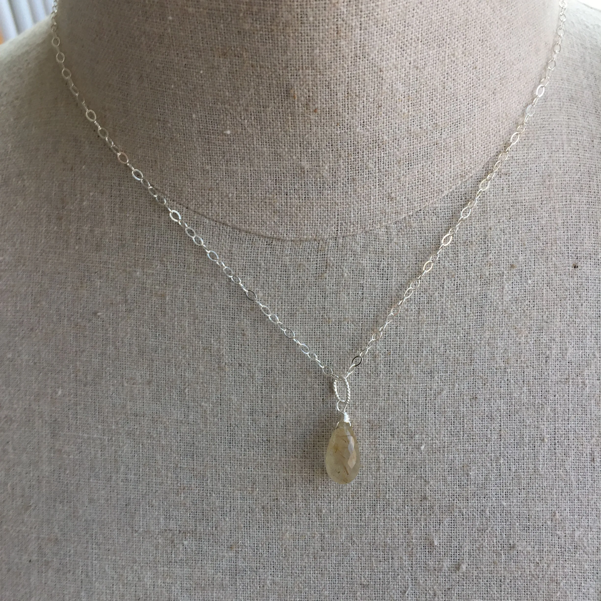 Golden Rutilated Quartz Necklace, OOAK