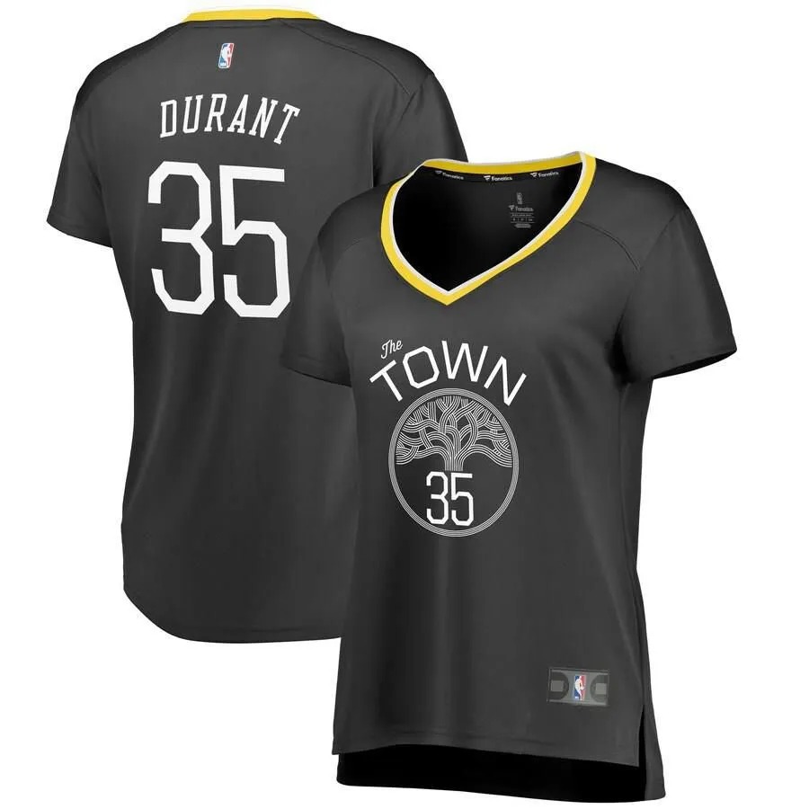 Golden State Warriors Kevin Durant Fanatics Branded Replica Fast Break Statement Jersey Womens - Dark Grey | Ireland N2887G8