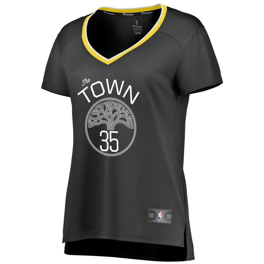 Golden State Warriors Kevin Durant Fanatics Branded Replica Fast Break Statement Jersey Womens - Dark Grey | Ireland N2887G8