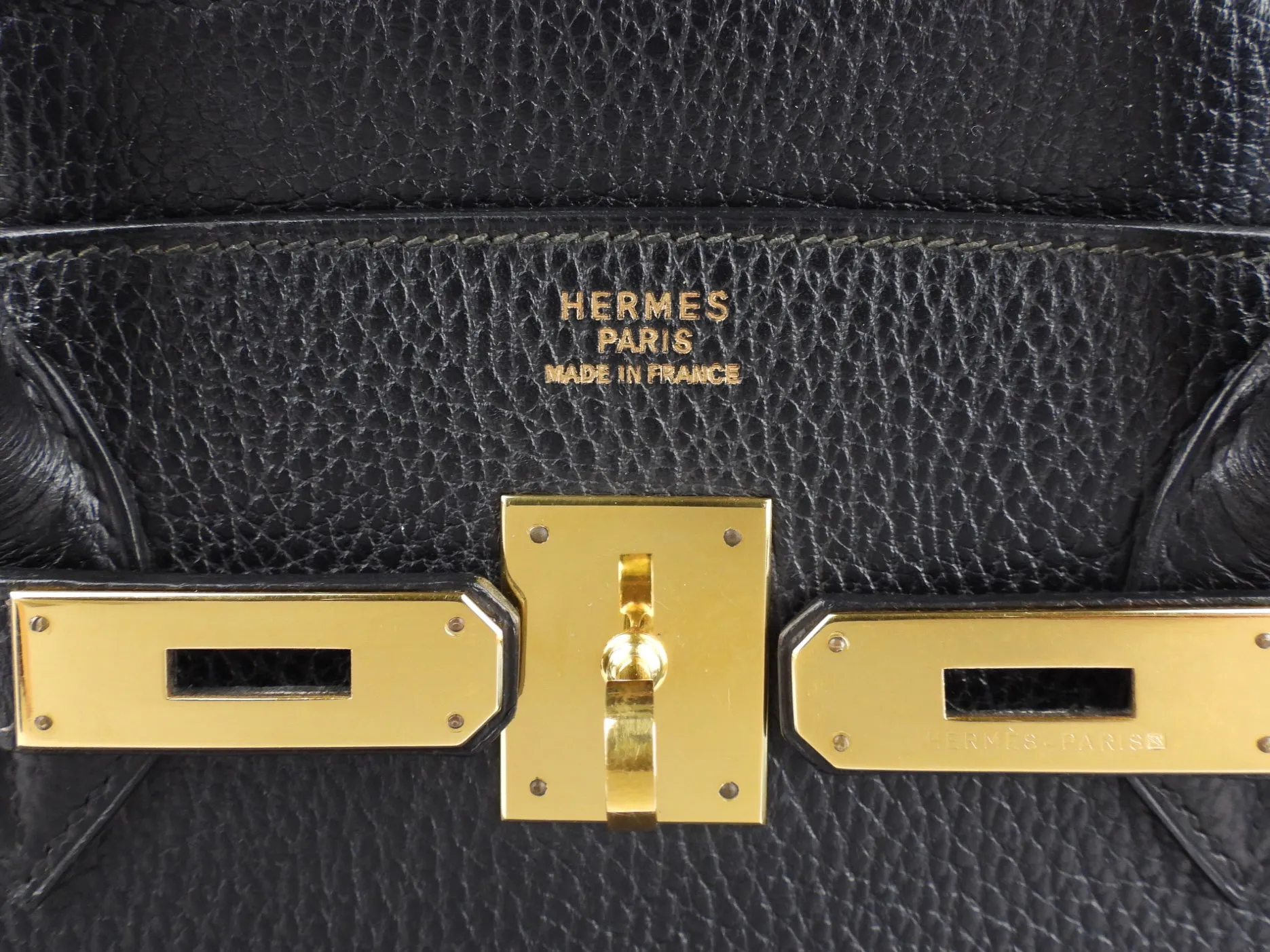 Hermes 1993 Vintage Birkin 40cm in Black Ardennes Leather with Gold Hardware