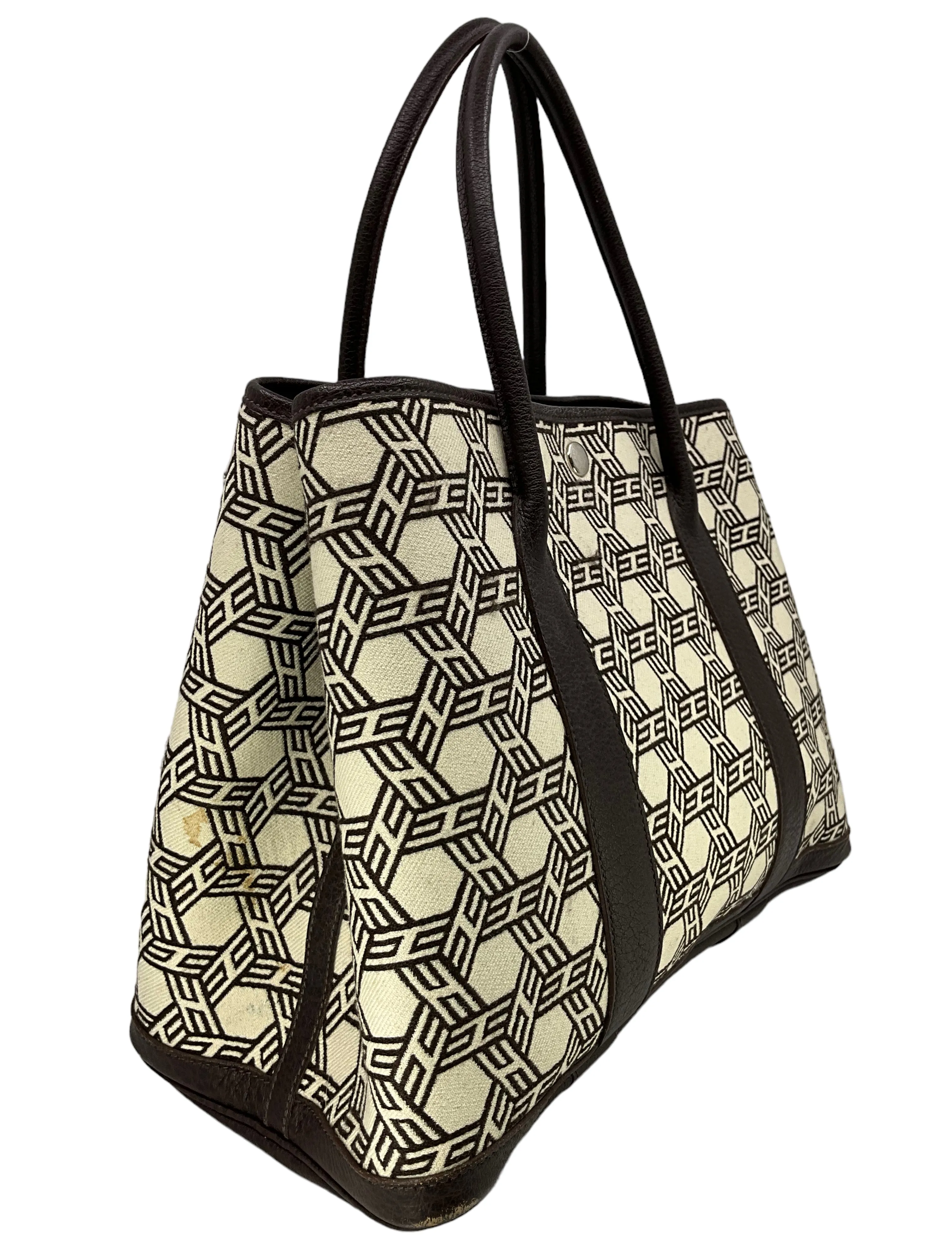 HERMES Mosaic Canvas Garden Party Tote Bag