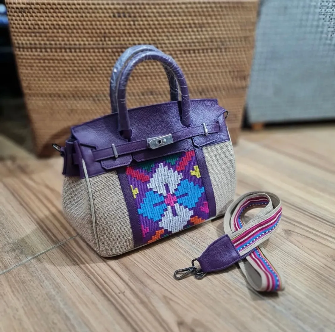 Jute Birkin Leather with Inabel