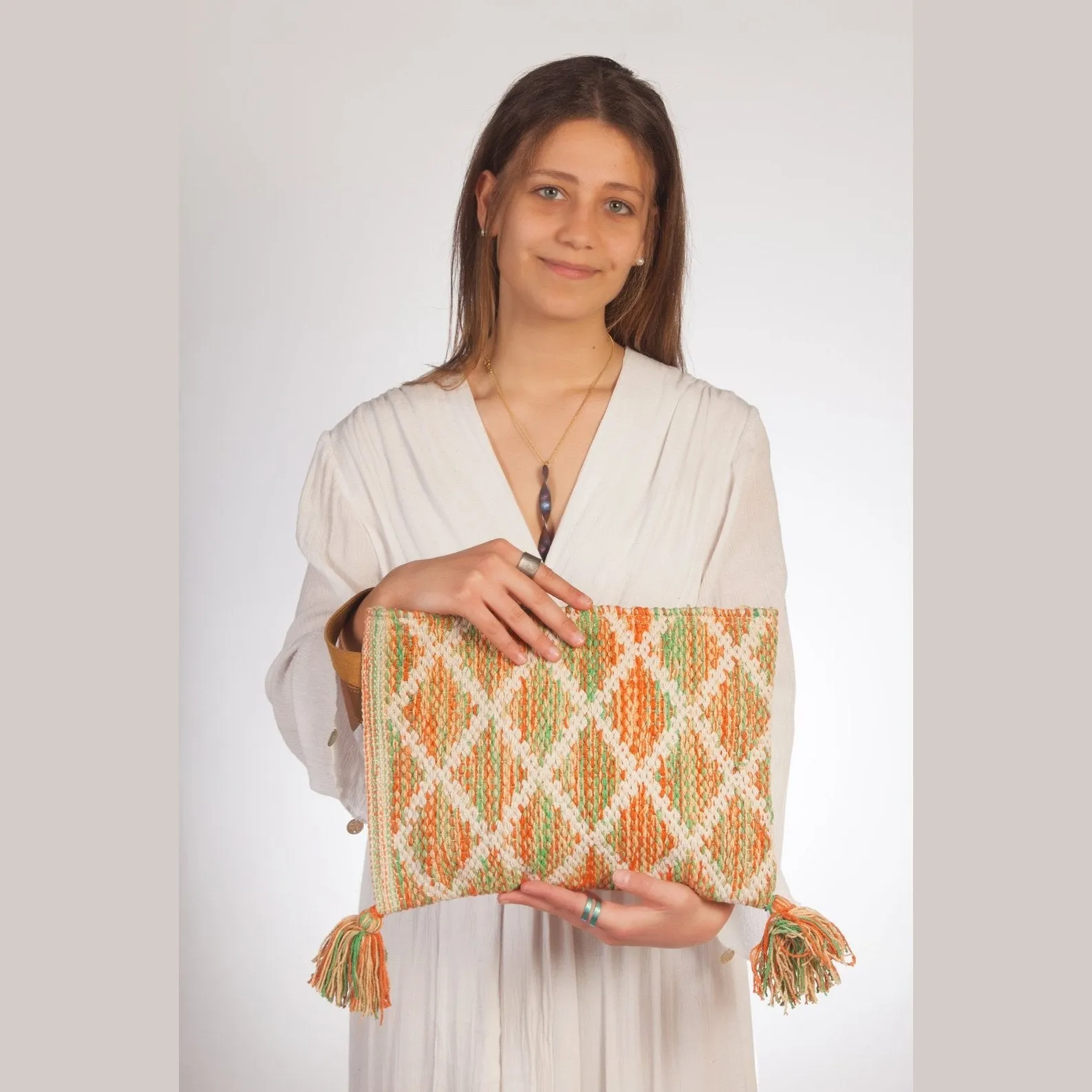 Kilim Pouch Bag - Orange