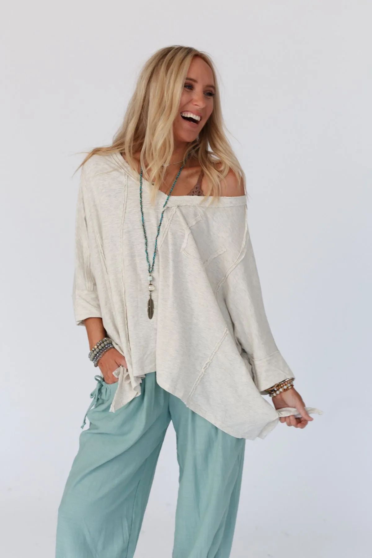 Landon Oversized Top - Oatmeal