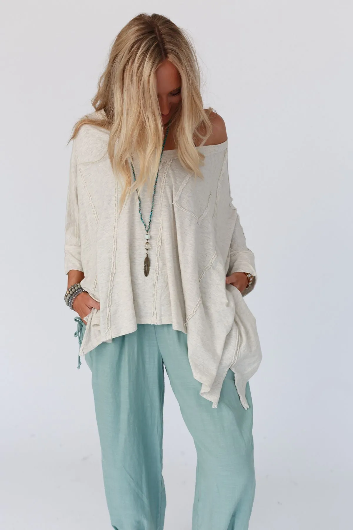 Landon Oversized Top - Oatmeal