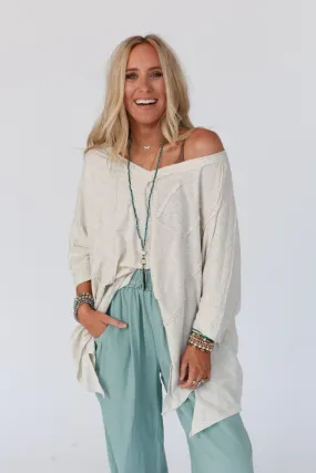 Landon Oversized Top - Oatmeal