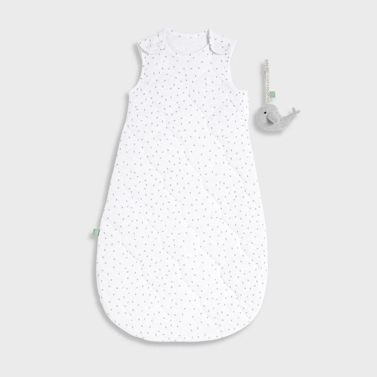 Little Green Sheep Organic Baby Sleeping Bag, 2.5 Tog - White Rice (0-6m)