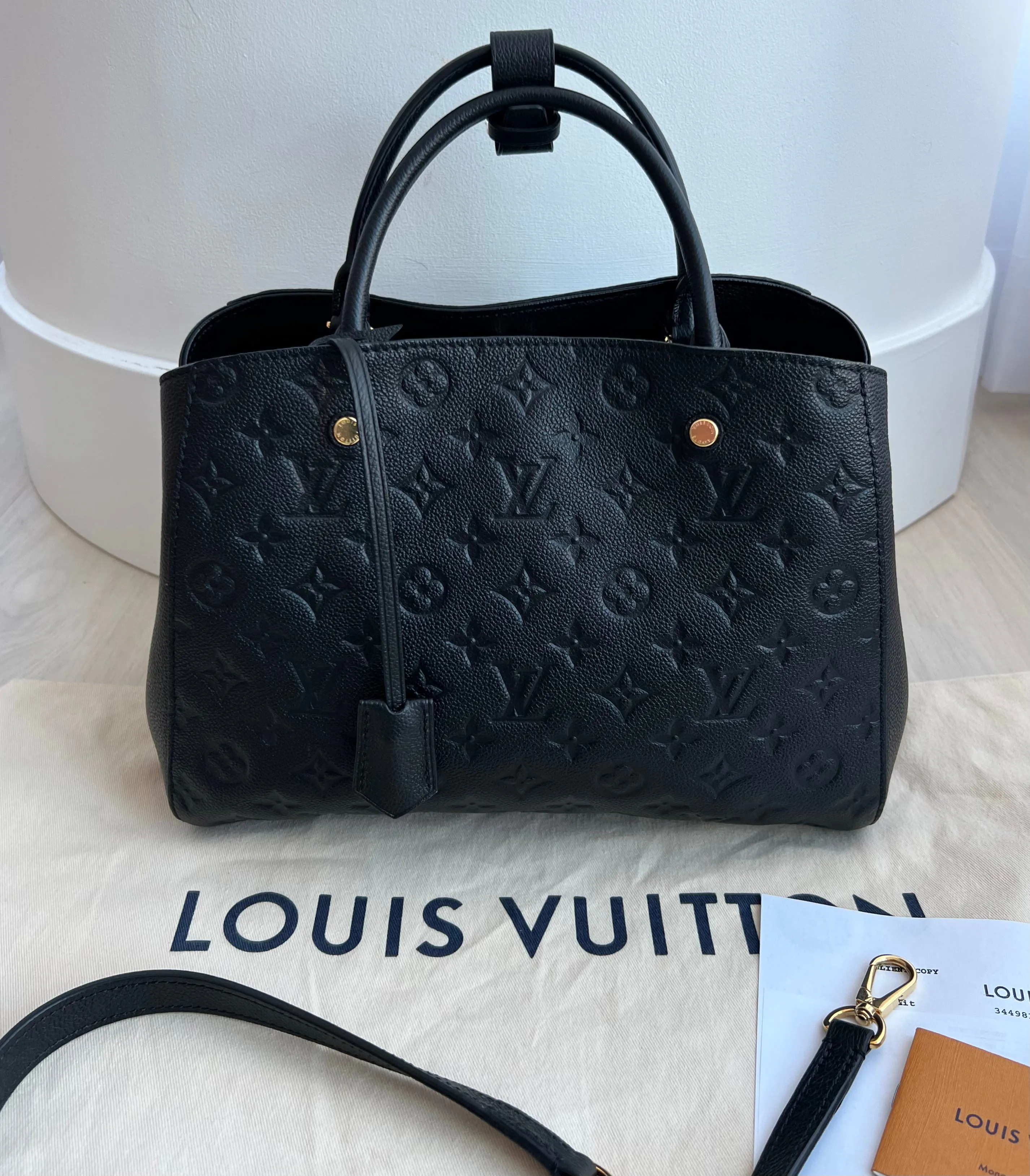 Stylish Louis Vuitton Montaigne Monogram Canvas Tote Bag - Luxury Designer Handbag for Everyday Elegance