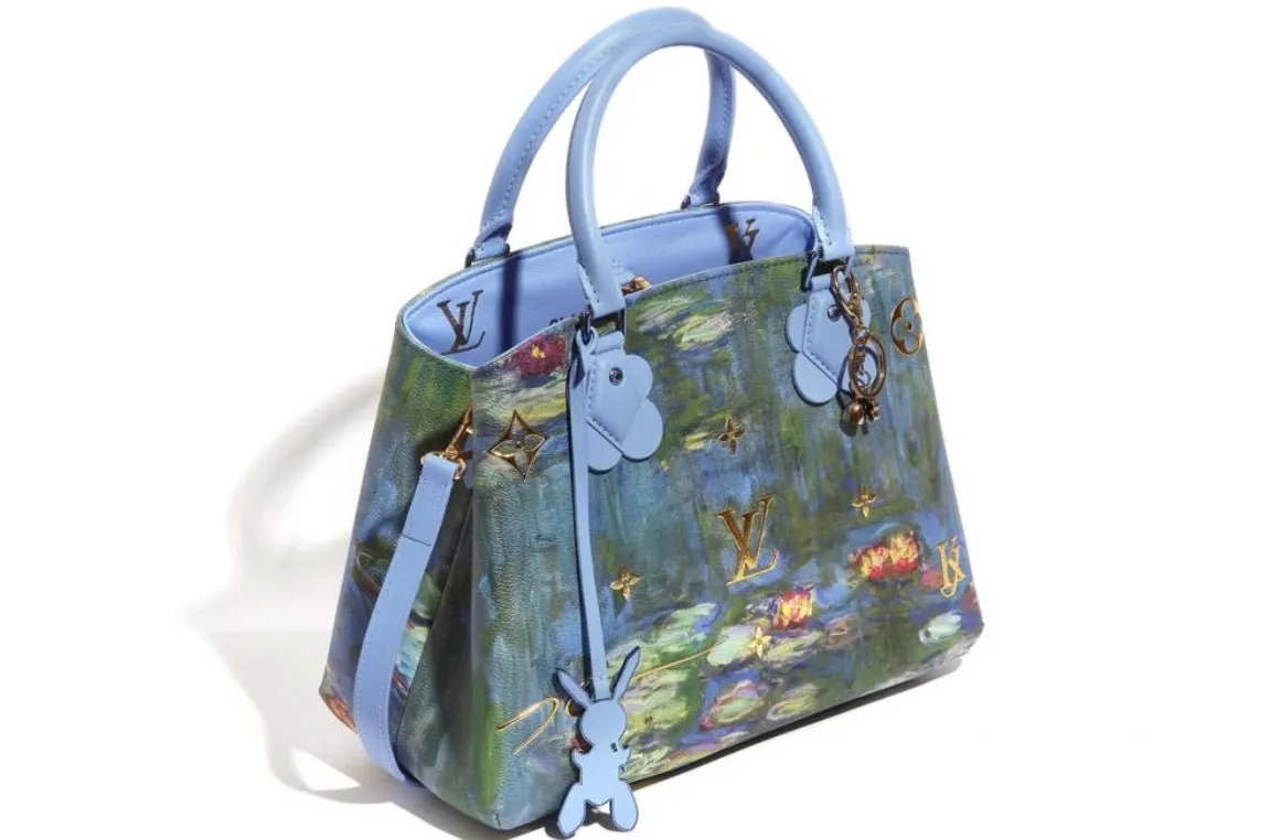 Jeff Koons x Louis Vuitton Monet-Inspired Montaigne MM Designer 2-Way Handbag