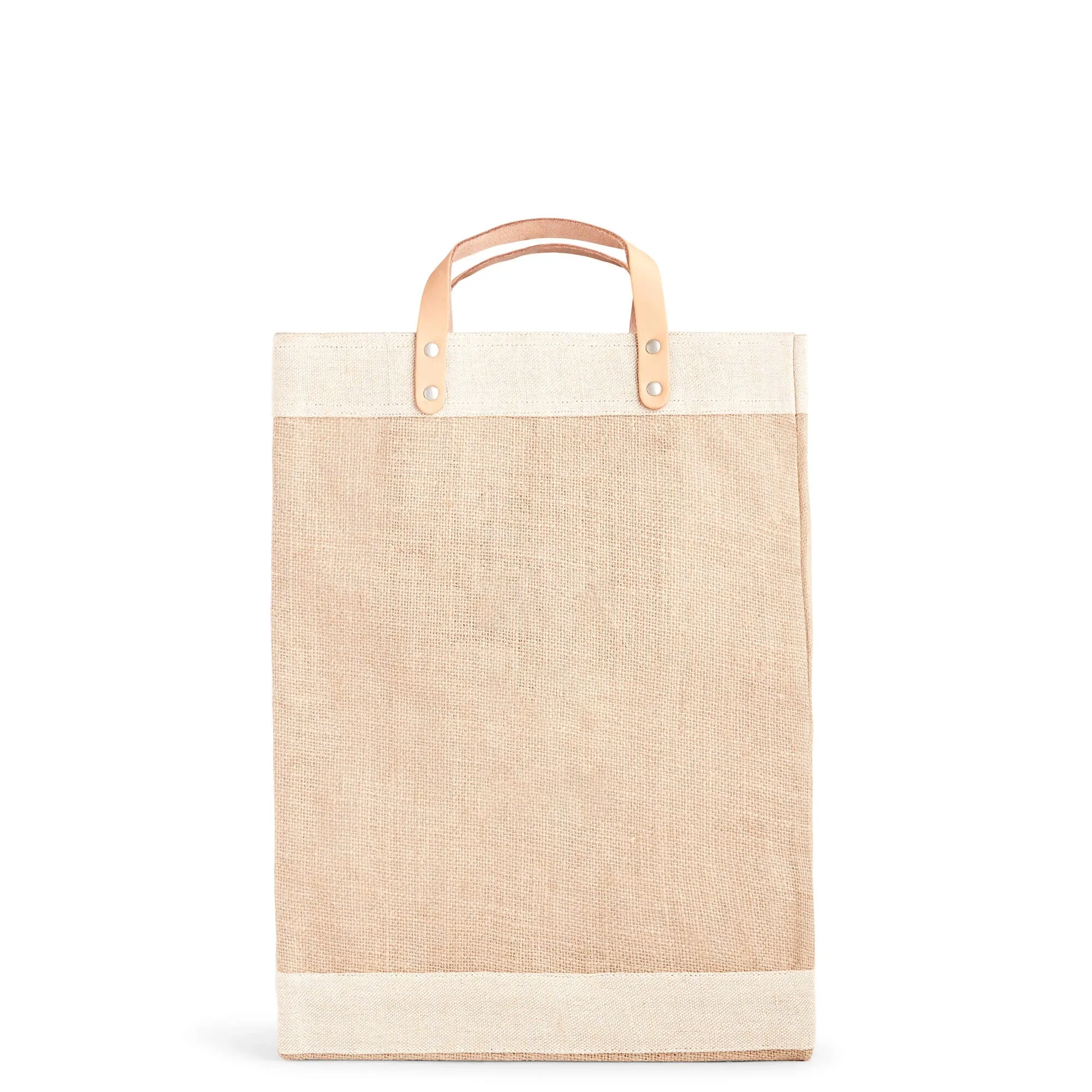 Market Bag in Natural with Large Monogram