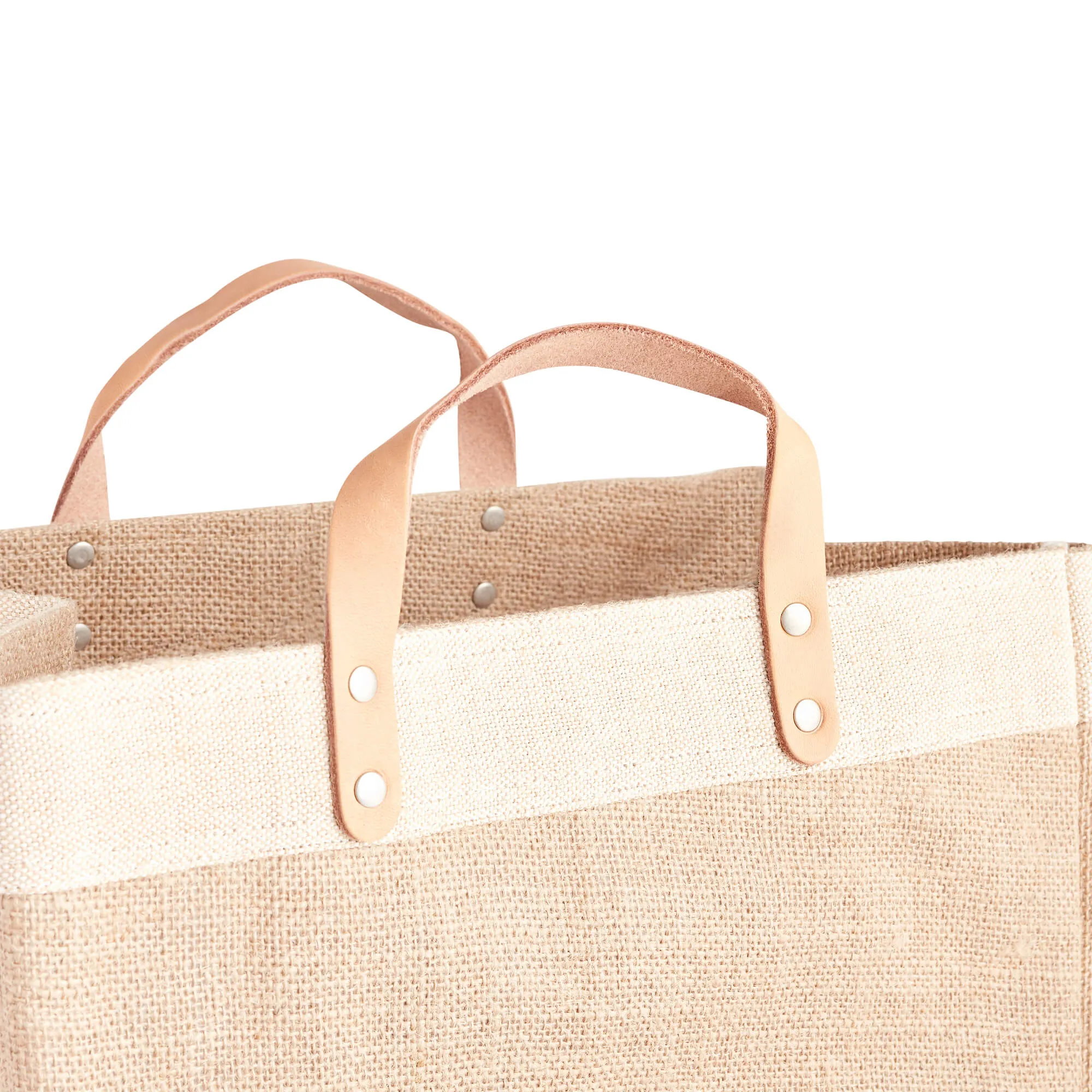 Market Bag in Natural with Large Monogram