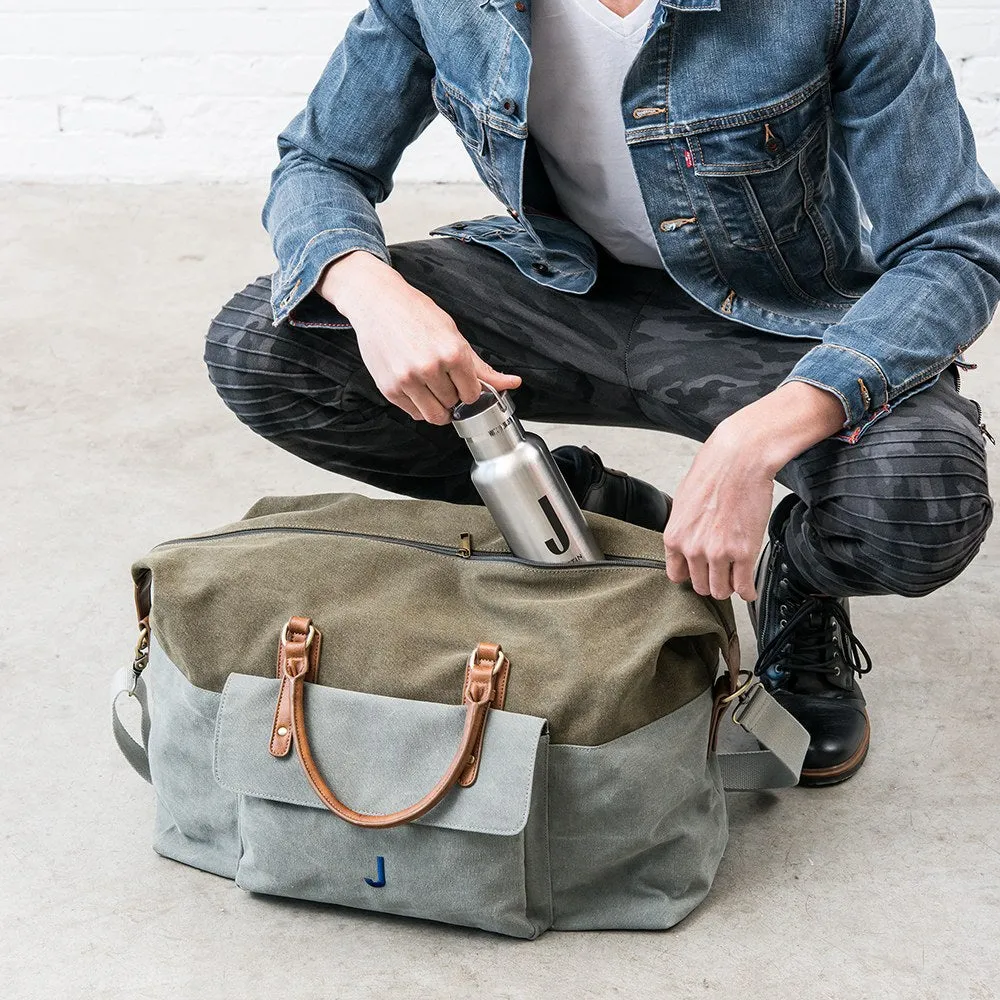 Mens Personalized Canvas Weekender Travel Bag