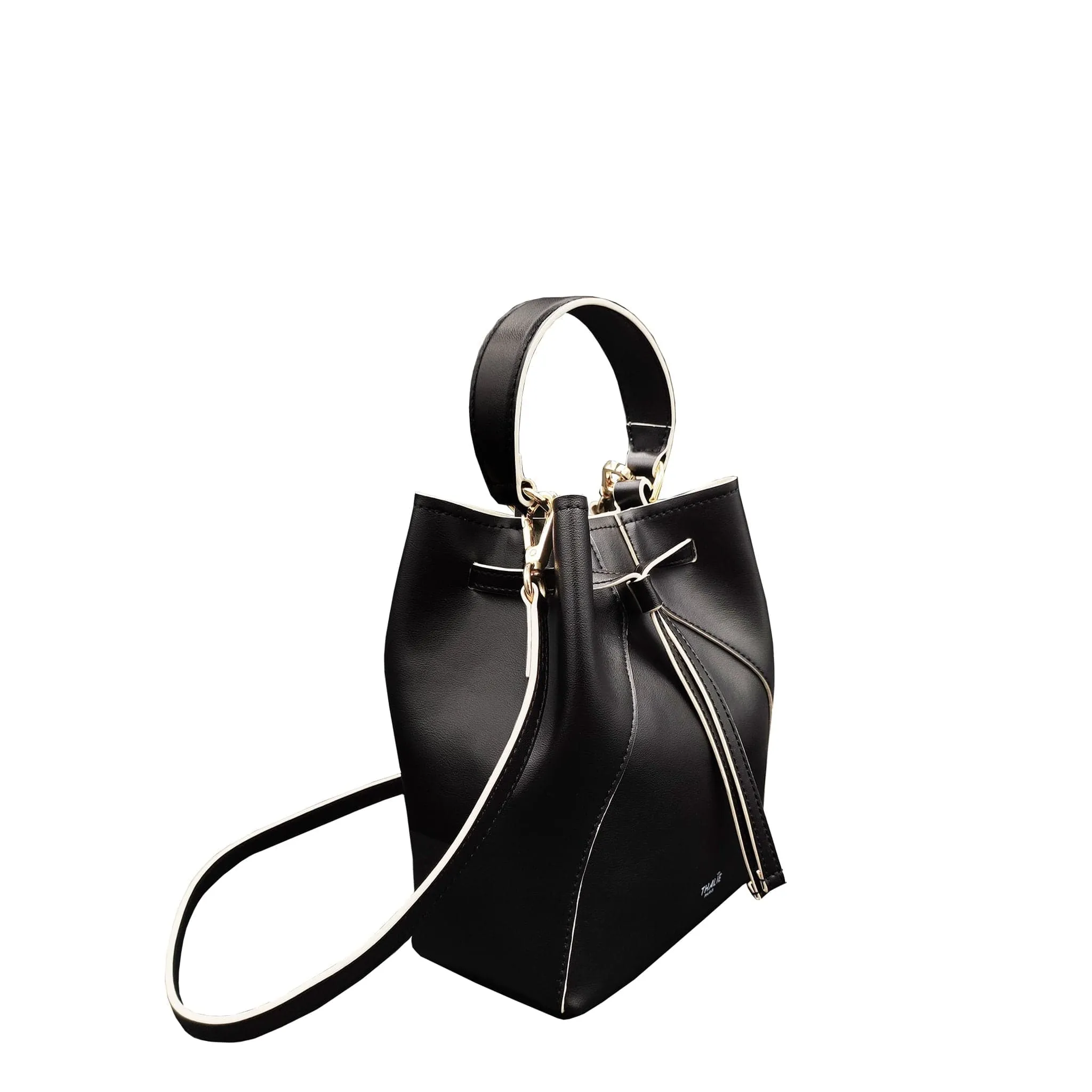 Mia Desserto Cactus Leather Vegan Bucket Bag | Black