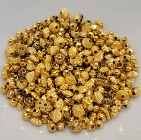 Mixed Golden Metalized Acrylic Beads - L1314 - Lot #7