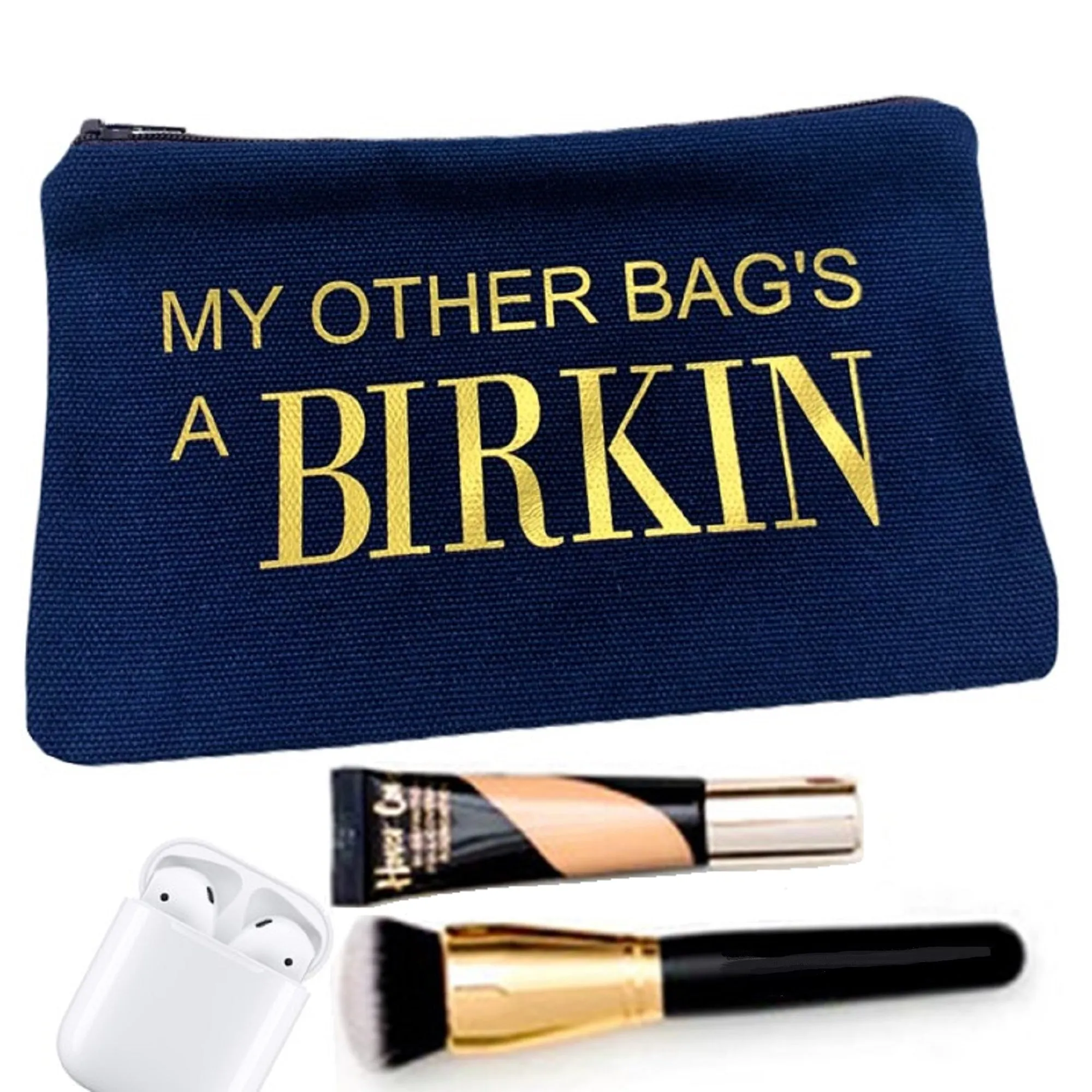 My Other Bag's A Birkin Canvas Pouch