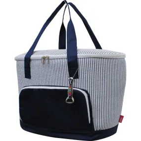 Navy Seersucker NGIL Cooler Bag