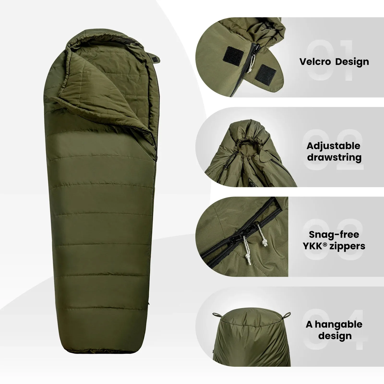 OneTigris 3-season 1-person Outdoor Mummy Sleeping Bag